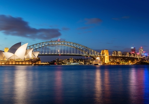A scene showing Sydney Harbour Bridge