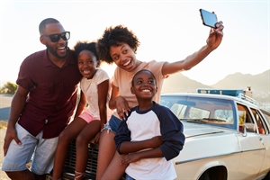 A family on holiday